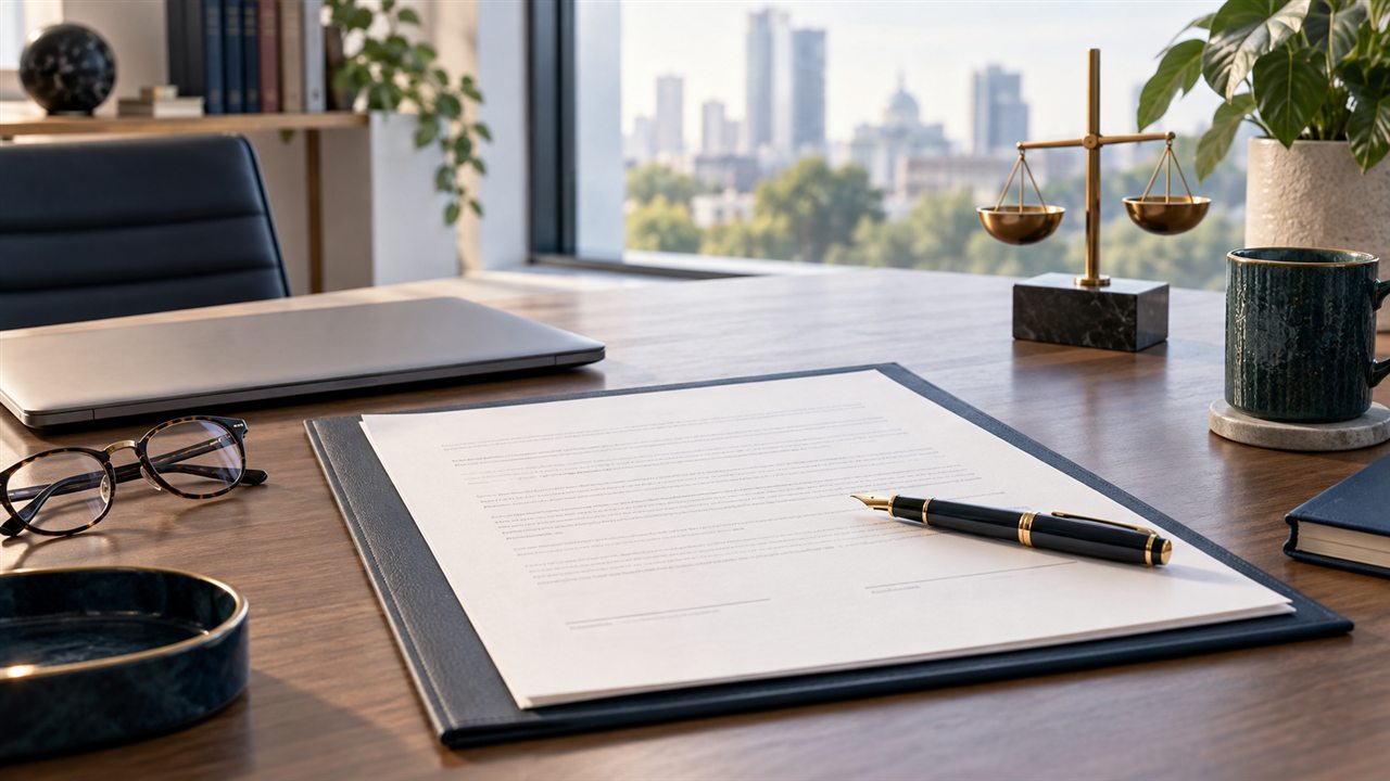 Business contract prepared for legal review